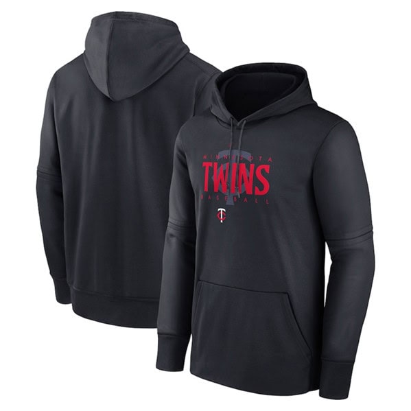 Minnesota Twins Navy Pregame Performance Pullover Hoodie