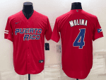 Puerto Rico #4 Yadier Molina 2023 Red World Classic Stitched Jersey