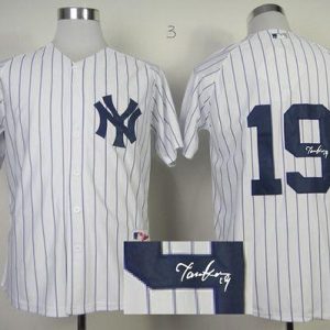Yankees #19 Masahiro Tanaka White Autographed Stitched Jersey