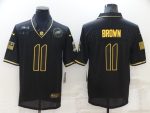 Philadelphia Eagles #11 A. J. Brown Black Gold Salute To Service Limited Stitched Jersey