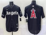 Los Angeles Angels Team Big Logo Black 'Gothic Halo Edition' Vapor Limited Stitched Jersey