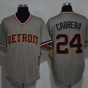 Tigers #24 Miguel Cabrera Grey Cooperstown Throwback Stitched Jersey