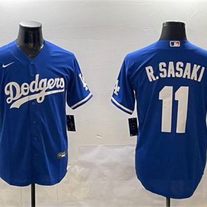 Los Angeles Dodgers #11 Roki Sasaki Royal Cool Base Stitched Jersey