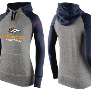 Nike Denver Broncos Performance Hoodie Grey Dark Blue