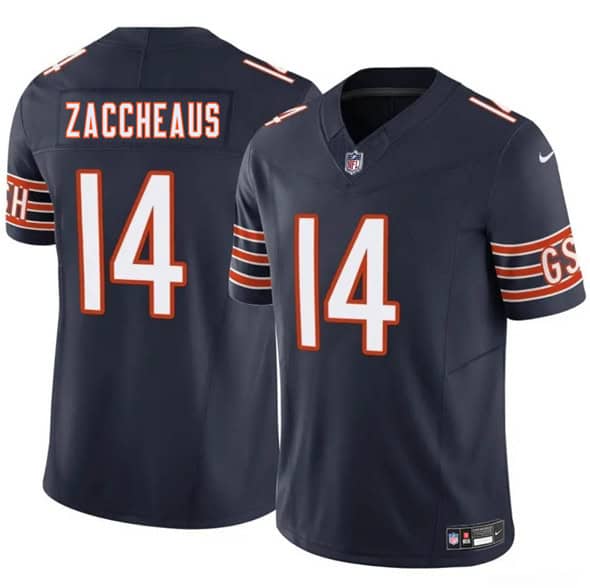 Chicago Bears #14 Olamide Zaccheaus Navy 2025 F.U.S.E. Vapor Stitched Jersey