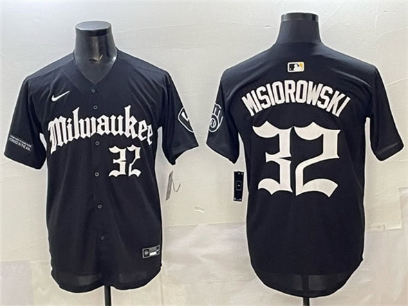 Milwaukee Brewers #32 Jacob Misiorowski Black 'Gothic 414 Shadows Edition' Vapor Premier Limited Stitched Jersey