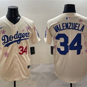 Los Angeles Dodgers #34 Fernando Valenzuela Cream 2025 Tokyo Series Limited Stitched Jersey