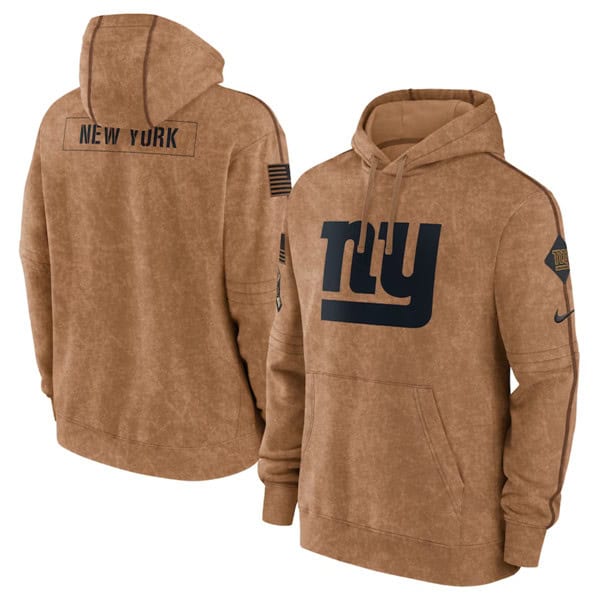 New York Giants 2023 Brown Salute To Service Pullover Hoodie