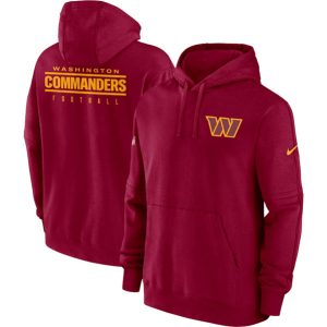 Washington Commanders Burgundy Sideline Club Fleece Pullover Hoodie