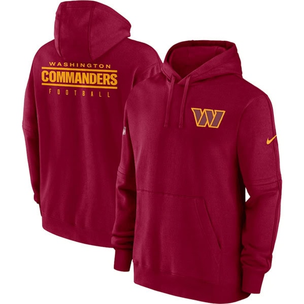 Washington Commanders Burgundy Sideline Club Fleece Pullover Hoodie