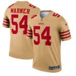 San Francisco 49ers #54 Fred Warner 2022 New Gold Inverted Legend Stitched Football Jersey