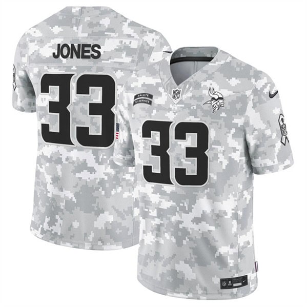 Minnesota Vikings #33 Aaron Jones Arctic Camo 2024 F.U.S.E. Salute To Service Limited Stitched Jersey
