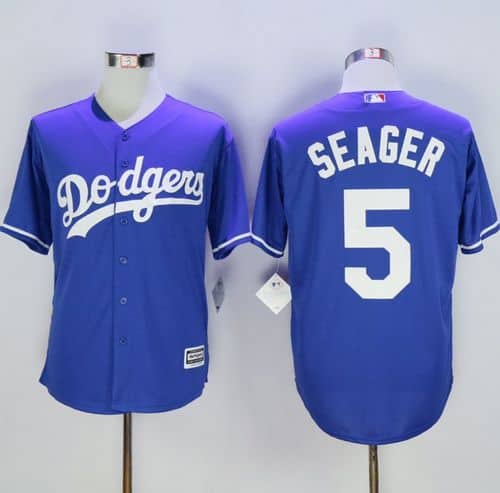 Dodgers #5 Corey Seager Blue New Cool Base Stitched Jersey