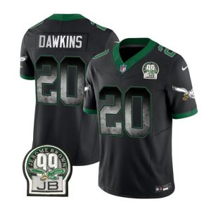 Philadelphia Eagles #20 Brian Dawkins Black 2023 F.U.S.E. Throwback Vapor Untouchable Limited Stitched Jersey