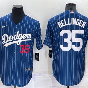 Los Angeles Dodgers #35 Cody Bellinger Navy Cool Base Stitched Baseball Jersey