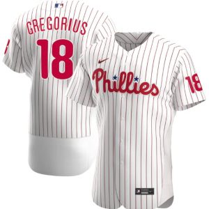 Philadelphia Phillies White#18 Didi Gregorius Flex Base Stitched Jersey