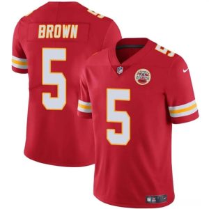 Kansas City Chiefs #5 Hollywood Brown Red Vapor Untouchable Limited Stitched Jersey
