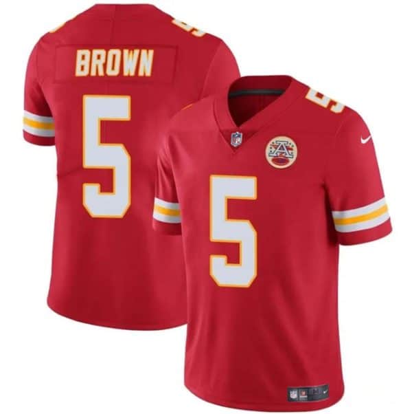 Kansas City Chiefs #5 Hollywood Brown Red Vapor Untouchable Limited Stitched Jersey