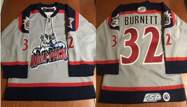 Hartford Wolf Pack #32 Rob Burnett Gray Jersey