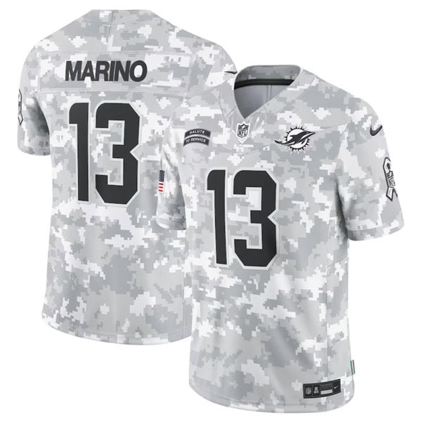 Miami Dolphins #13 Dan Marino Arctic Camo 2024 F.U.S.E. Salute To Service Limited Stitched Jersey