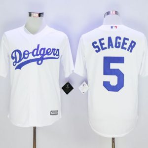 Dodgers #5 Corey Seager White New Cool Base Stitched Jersey