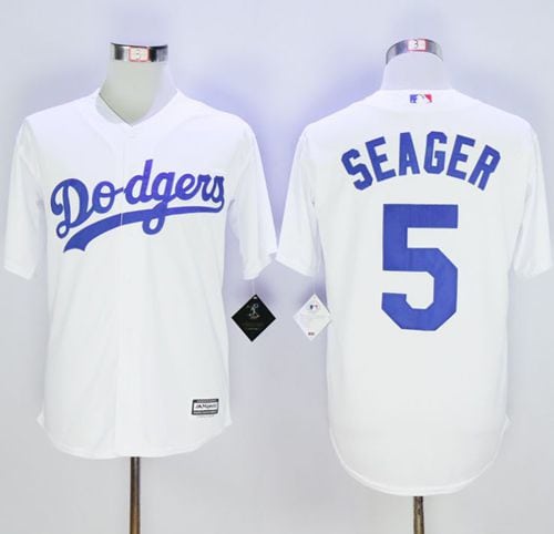Dodgers #5 Corey Seager White New Cool Base Stitched Jersey