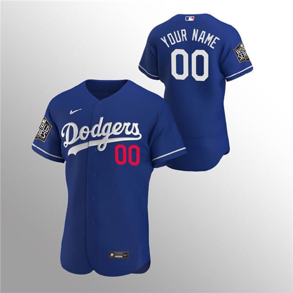 Los Angeles Dodgers Customized Blue 2020 World Series Bound Custom Flex Base Stitched Jersey