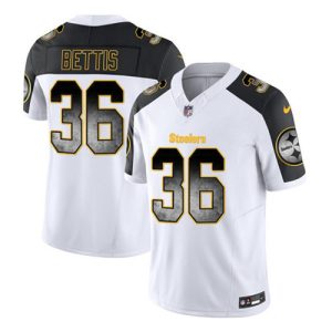 Pittsburgh Steelers #36 Jerome Bettis White Black 2023 F.U.S.E. Smoke Vapor Untouchable Limited Stitched Jersey