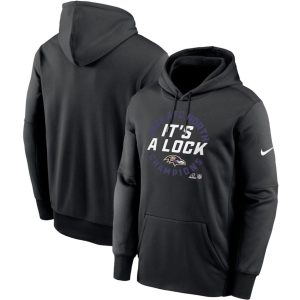 Baltimore Ravens Black 2023 AFC North Division Champions Locker Room Trophy Collection Pullover Hoodie