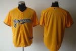 Brewers Blank Yellow Cerveceros Cool Base Stitched Jersey