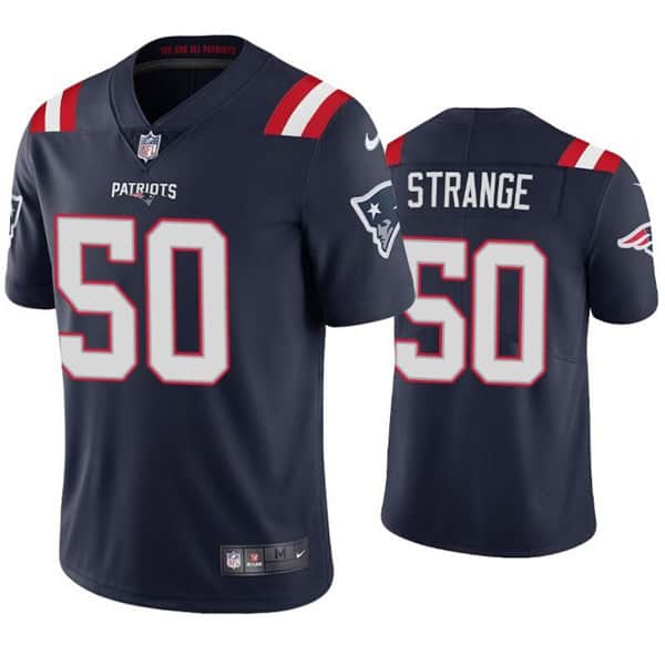 New England Patriots #50 Cole Strange Navy Vapor Untouchable Limited Stitched Jersey