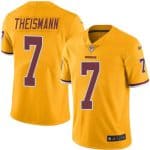 Redskins #7 Joe Theismann Gold Stitched Limited Rush Nike Jersey