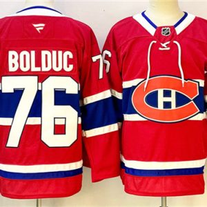 Montreal Canadiens #76 Zack Bolduc Red 2024-25 Stitched Jersey