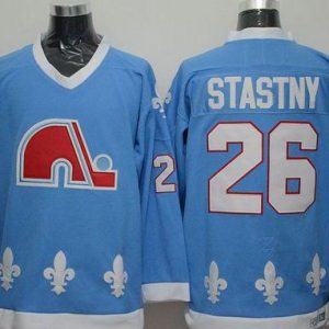 Nordiques #26 Peter Stastny Light Blue CCM Throwback Stitched Jersey