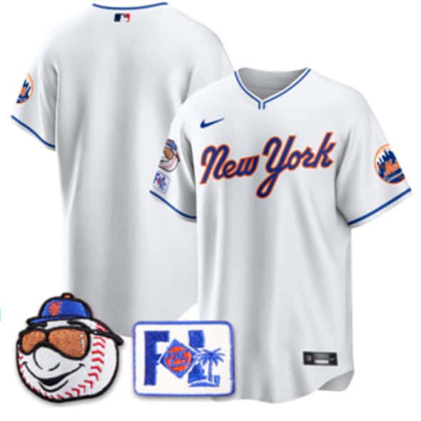 New York Mets Blank White 2025 Spring Training Stitched Jersey