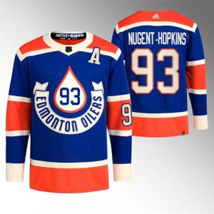 Edmonton Oilers #93 Ryan Nugent-Hopkins 2023 Royal Heritage Classic Primegreen Stitched Jersey