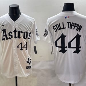 Houston Astros #44 Still Tippin White Gothic 'Houston Born Barrio Raised' Limited Stitched Jersey