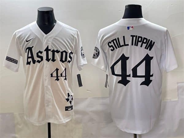Houston Astros #44 Still Tippin White Gothic 'Houston Born Barrio Raised' Limited Stitched Jersey
