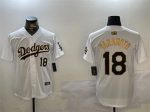 Los Angeles Dodgers #18 Yoshinobu Yamamoto White Gold Home Limited Stitched Jersey