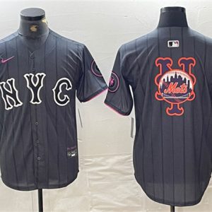 New York Mets Team Big Logo Graphite 2024 City Connect Limited Stitched Jersey