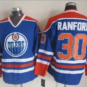 Oilers #30 Bill Ranford Light Blue CCM Throwback Stitched Jersey