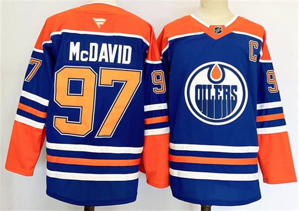 Edmonton Oilers #97 Connor McDavid Royal 2024-25 Stitched Jersey