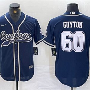 Dallas Cowboys #60 Tyler Guyton Navy Cool Base Stitched Jersey