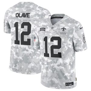 New Orleans Saints #12 Chris Olave Arctic Camo 2024 F.U.S.E. Salute To Service Limited Stitched Jersey