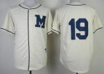 Brewers #19 Robin Yount Cream 1913 Turn Back The Clock Stitched Jersey