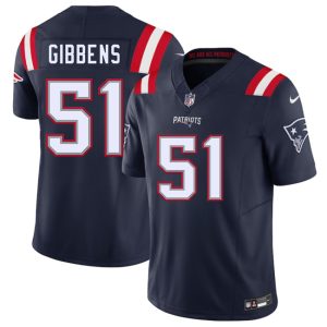New England Patriots #51 Jack Gibbens Navy 2025 F.U.S.E. Vapor Limited Stitched Jersey