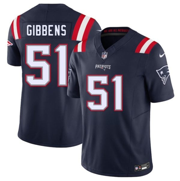 New England Patriots #51 Jack Gibbens Navy 2025 F.U.S.E. Vapor Limited Stitched Jersey