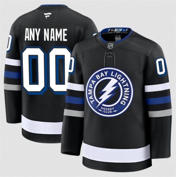 Tampa Bay Lightning Custom Black 2024-25 Alternate Stitched Jersey