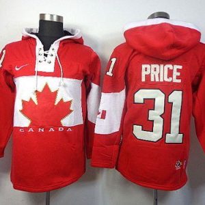 Olympic CA. #31 Carey Price Red Sawyer Hooded Sweatshirt Stitched Jersey
