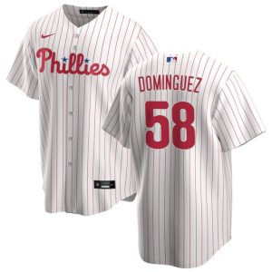 Philadelphia Phillies #58 Seranthony Dom¨ªnguez White Cool Base Stitched Jersey